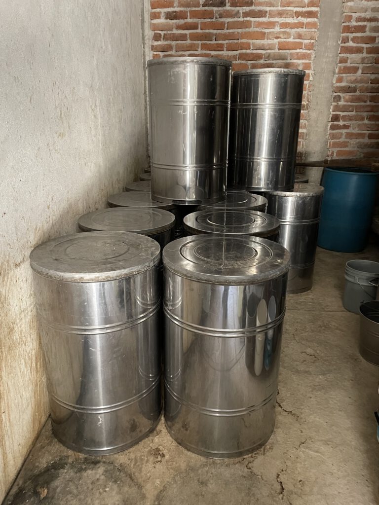 We think that these are fermentation tanks...