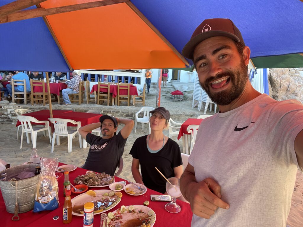 Eating Mariscos at the Beach